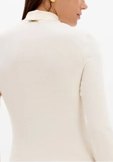 Blusa LP Gola Alta Com Manga Longa