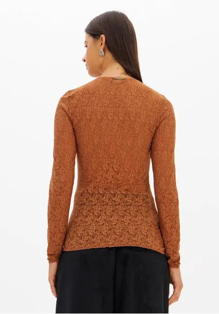 Blusa Manga Longa De Renda