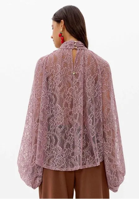 Blusa Manga Longa De Renda