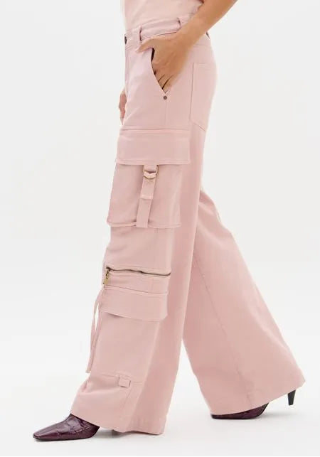 Calça Relaxed Sarja Com Bolsos Cargo