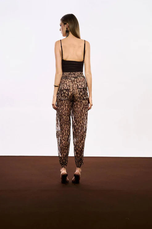 Calça Slouchy Animal Print - Animal Print Choco