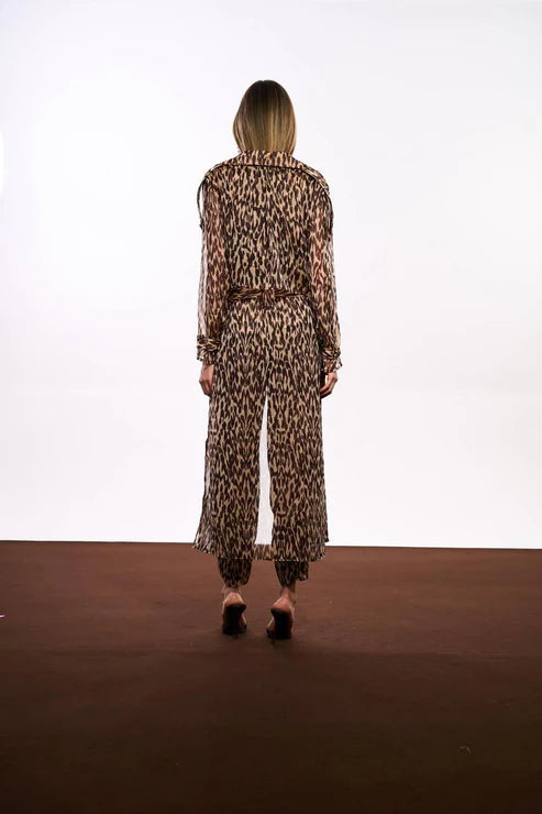 Casaco Trench Coat Animal Print - Animal Print Choco