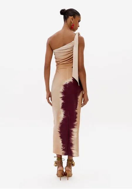 Vestido Super Midi Com Estampa