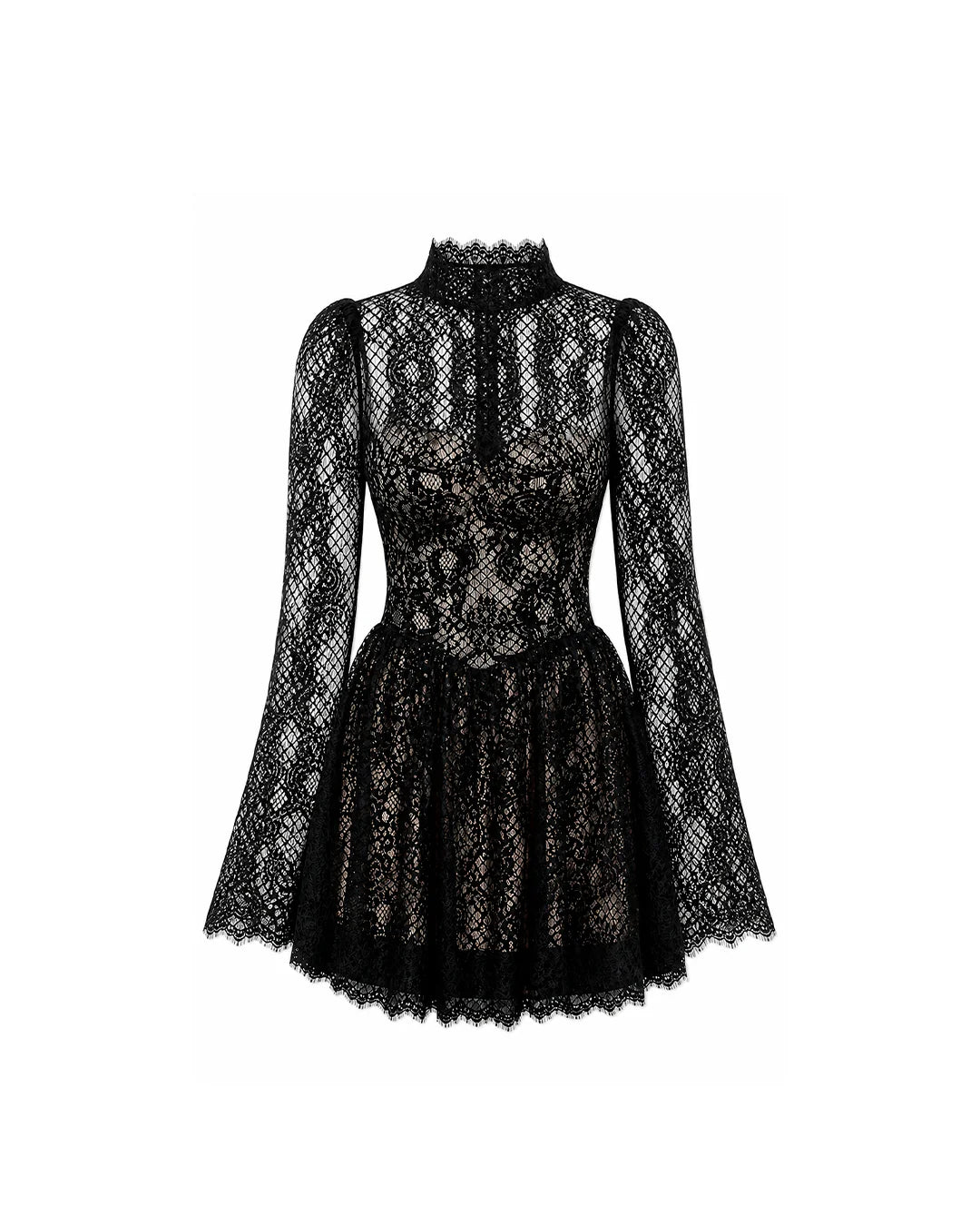 Vestido Curto de Renda Preta Seduction