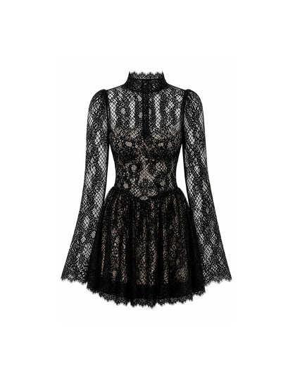 Vestido Curto de Renda Preta Seduction