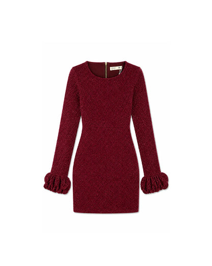 Vestido Curto Vinho Lurex Wine