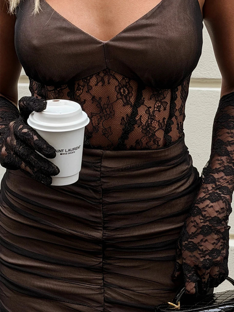 Vestido Midi em Tule com Renda by Nicole Rocha