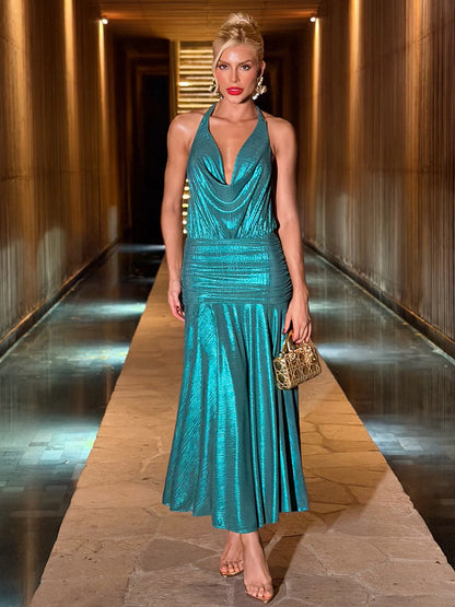 Vestido Midi de Malha Verde Bella di Capri