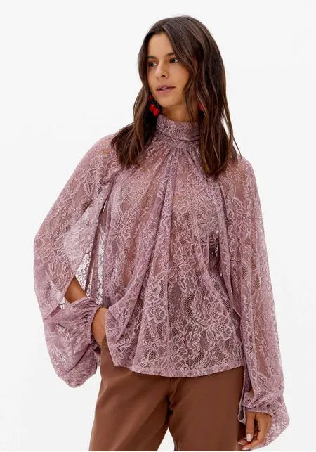 Blusa Manga Longa De Renda