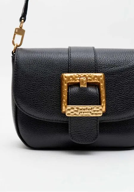 Bolsa Crossbody Couro Com Maxi Fivela