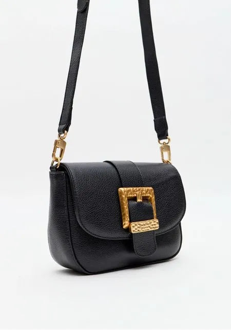 Bolsa Crossbody Couro Com Maxi Fivela