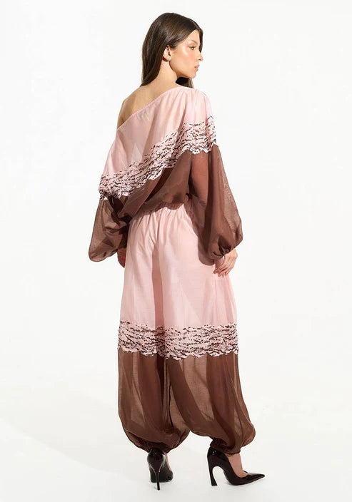 Calça Ampla Bicolor - Unica