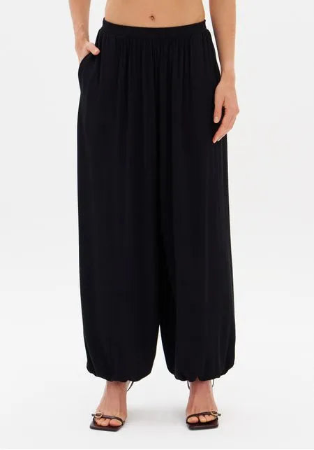 Calça Balloon Cintura Alta De Malha Leve