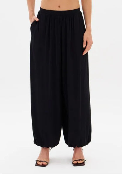 Calça Balloon Cintura Alta De Malha Leve