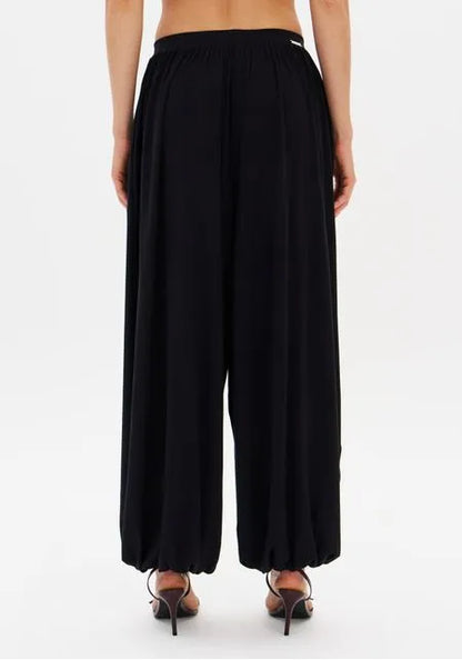 Calça Balloon Cintura Alta De Malha Leve