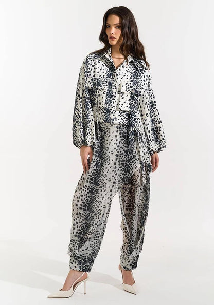 Calça Estampada Com Sopreposição - White Tiger