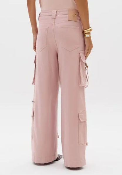 Calça Relaxed Sarja Com Bolsos Cargo