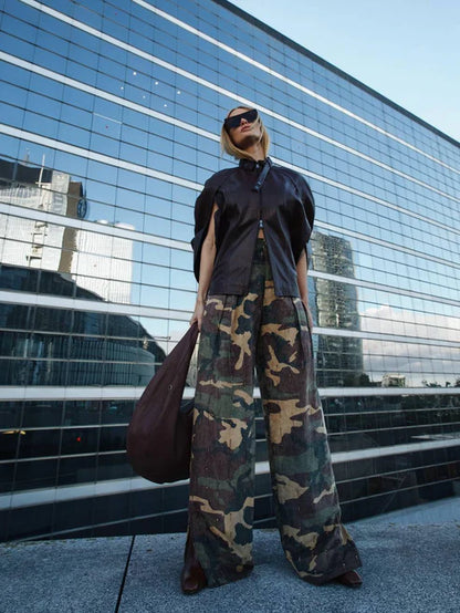 Calça Slouch Camuflado Aplicação - Camuflado