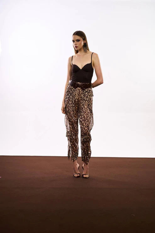 Calça Slouchy Animal Print - Animal Print Choco