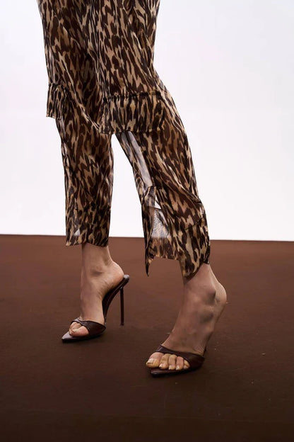 Calça Slouchy Animal Print - Animal Print Choco