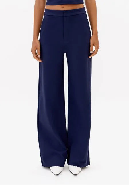 Calça Wide Leg De Malha Pesada