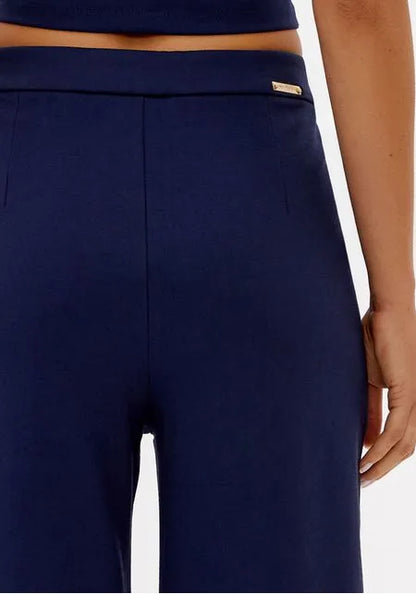 Calça Wide Leg De Malha Pesada