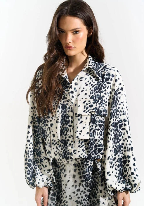 Camisa Estampada Over Cropped - White Tiger