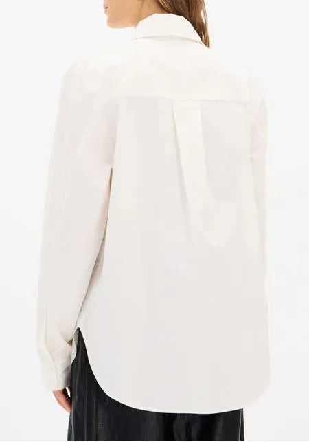 Camisa Oversized Alongada Em Algodão Egípicio