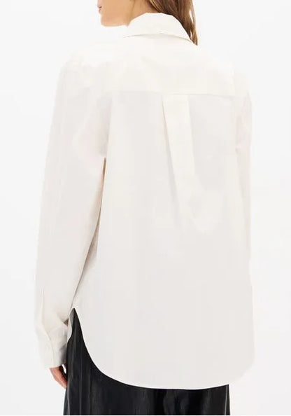 Camisa Oversized Alongada Em Algodão Egípicio