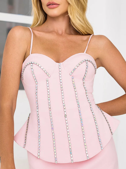Conjunto Couture Girl Bordado em Crepe Rosa Candy