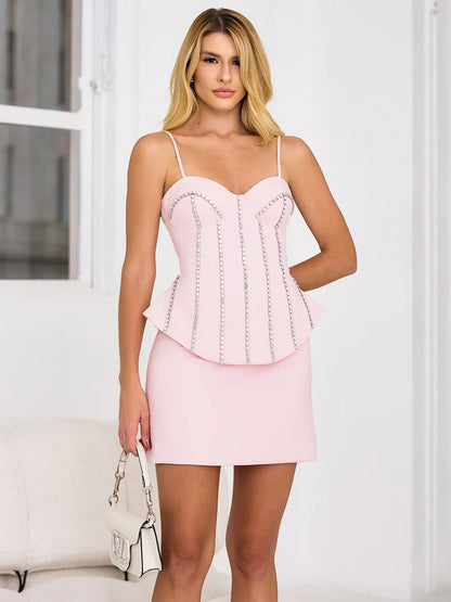 Conjunto Couture Girl Bordado em Crepe Rosa Candy
