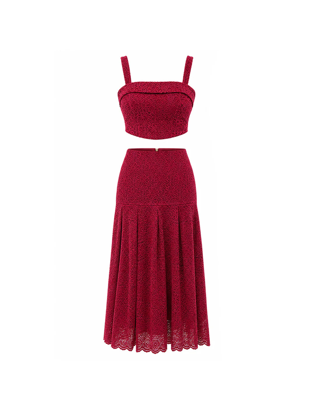 Conjunto Midi Marsala Renda Veludo Mon Amour