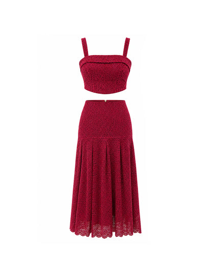 Conjunto Midi Marsala Renda Veludo Mon Amour