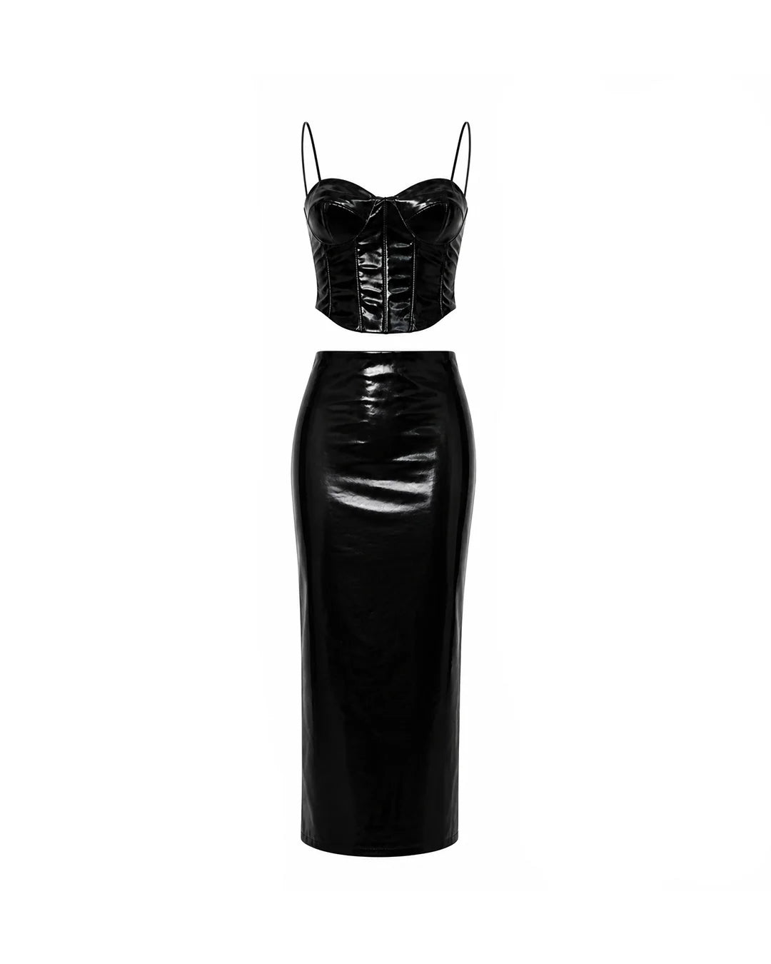 Conjunto Midi Vinil Preto Glossy Amour