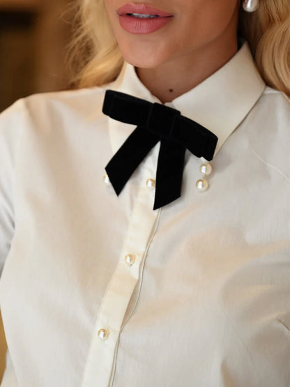 Conjunto de Camisa Em Tricoline e Saia Curta Pearl