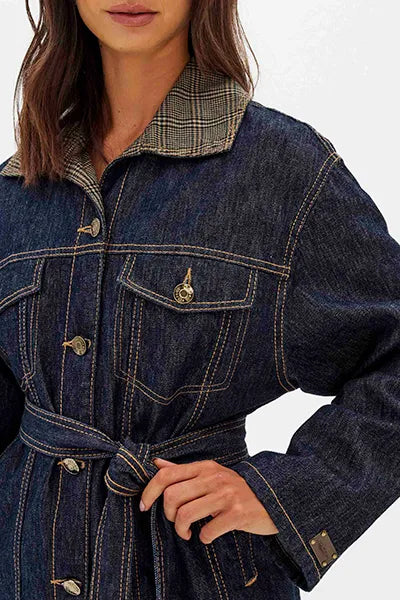 Jaqueta Jeans Com Faixa