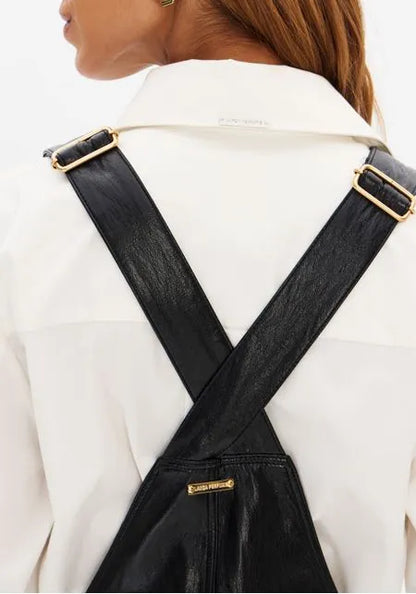Jardineira Longa Wide Leg De Pu