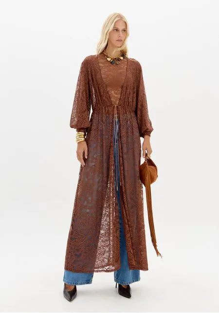 Kaftan Alongado De Renda
