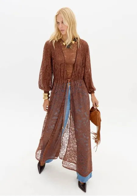 Kaftan Alongado De Renda