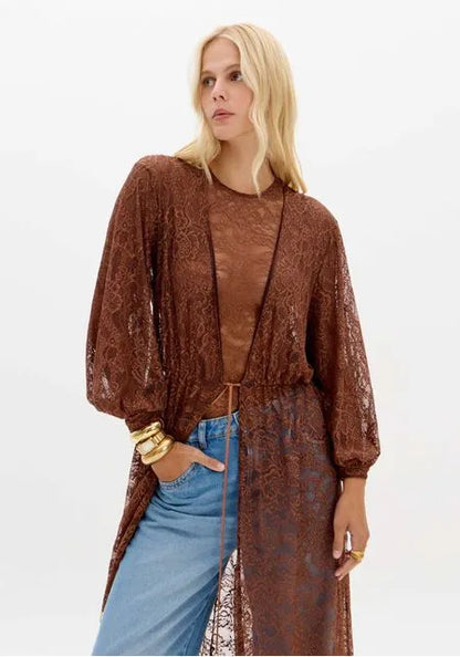 Kaftan Alongado De Renda