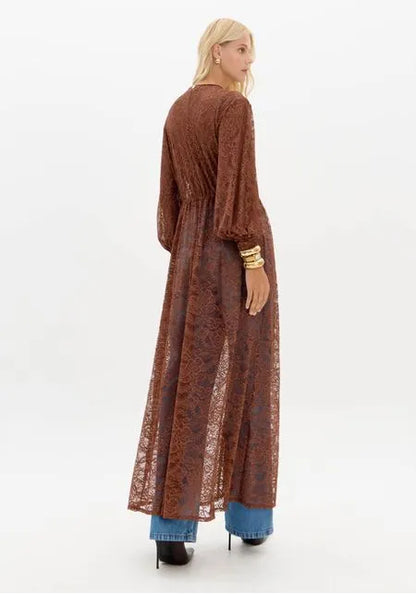 Kaftan Alongado De Renda