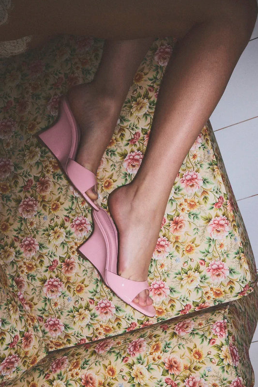 Sandália Anabela Pattie Couro Rosa