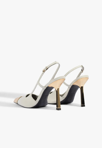 Scarpin Slingback Verniz Couro Branco