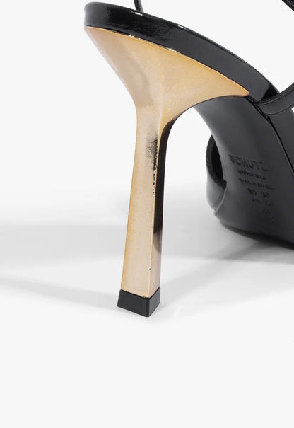 Scarpin Slingback Verniz Couro Preto