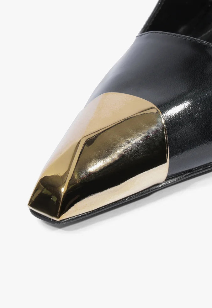 Scarpin Slingback Verniz Couro Preto
