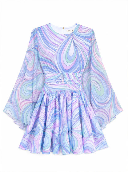 Vestido Bayswater Curto Estampado em Tule
