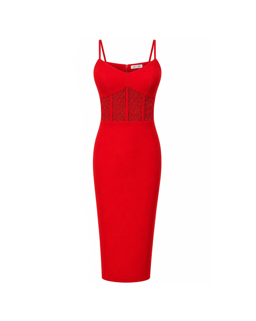 Vestido Midi Vermelho Crepe Stretch Passion
