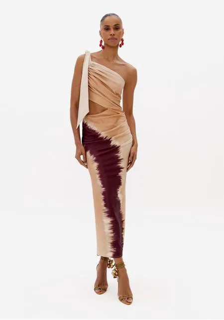 Vestido Super Midi Com Estampa