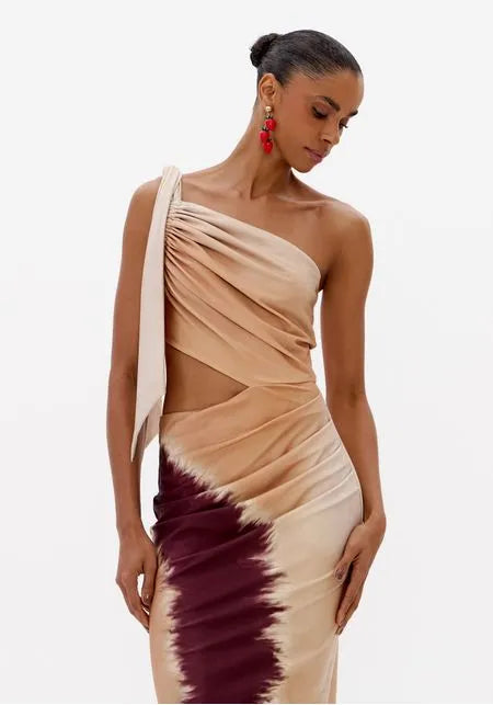 Vestido Super Midi Com Estampa