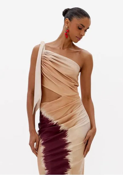 Vestido Super Midi Com Estampa